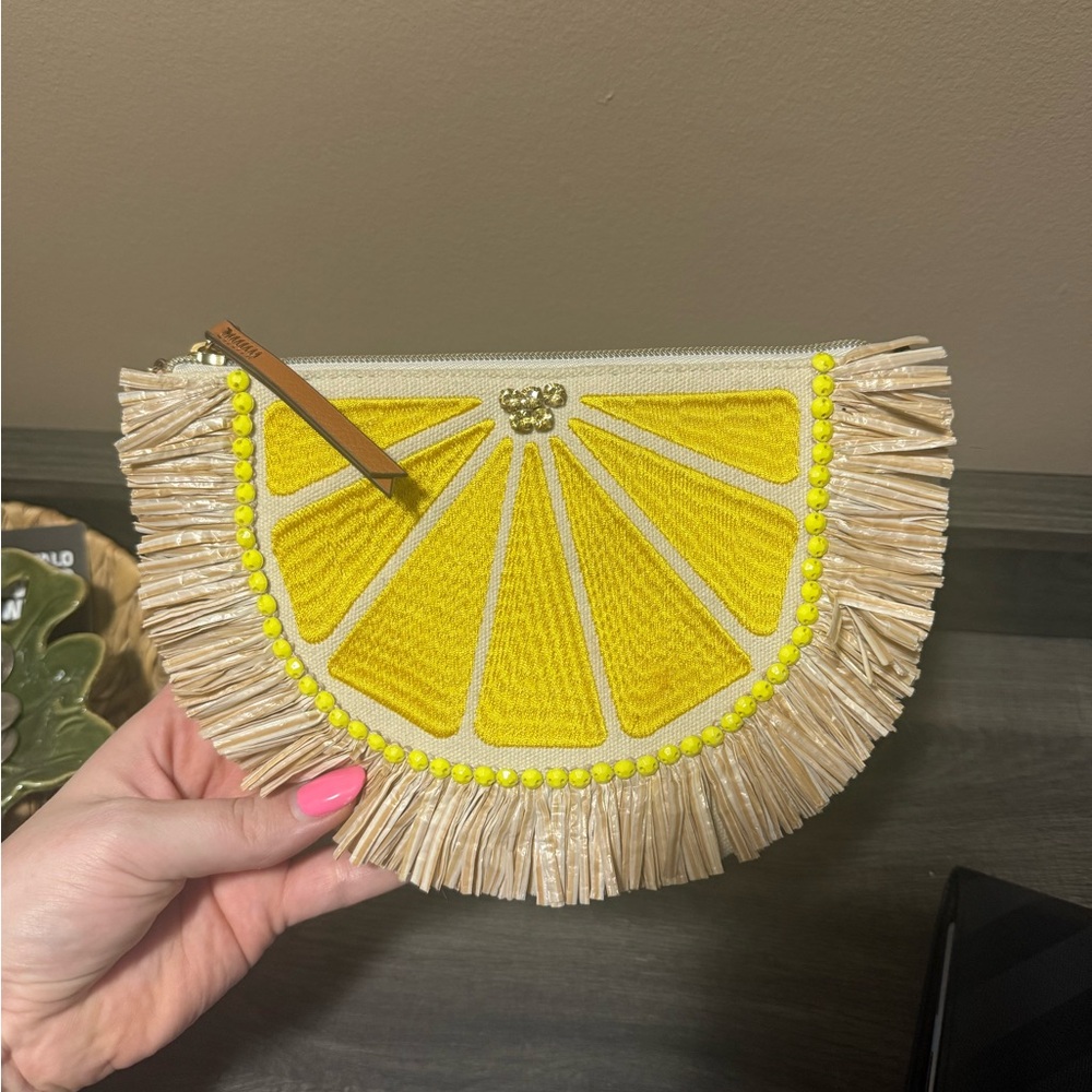 Stella & Dot Yellow Lemon Clutch